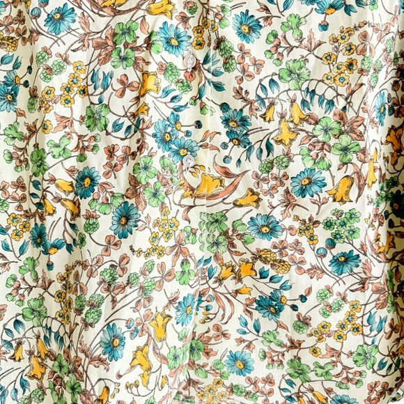 Lady Hathaway Fine Floral Print Cotton Button Down Blouse M - Picture 3 of 7